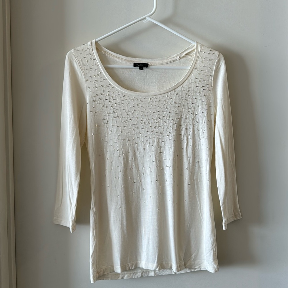 EUC Talbots Slim Fit Beaded Top
